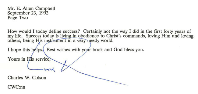 Colson's letter