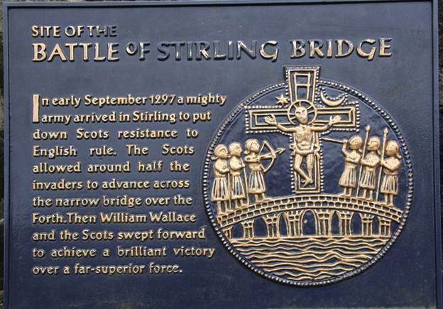 Plaque about the Battle of Stirling Bridge