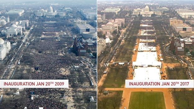 Image result for npr trump crowd at inaugaral photos