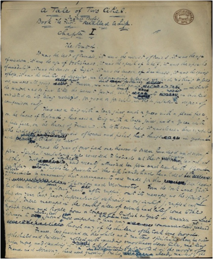 Description: The first page of Dickens' novel