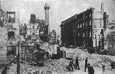 Sackville Street in Dublin after the Easter Rising in 1916