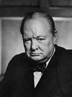 Winston Churchill suffering from the Churchillian Cringe
