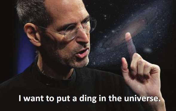  Jobs put a ding in the universe by connecting the dots.