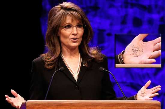 Sarah Palin and her notes