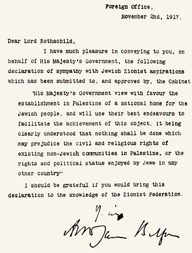 The Balfour Declaration