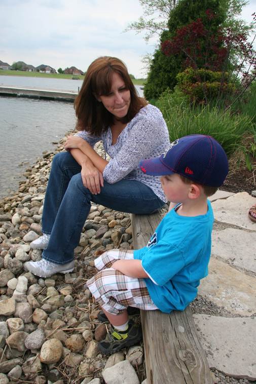 Michelle and Jack on the shoreline