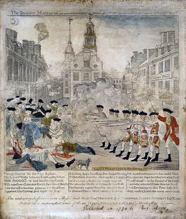 The Boston Massacre during the American Revolution