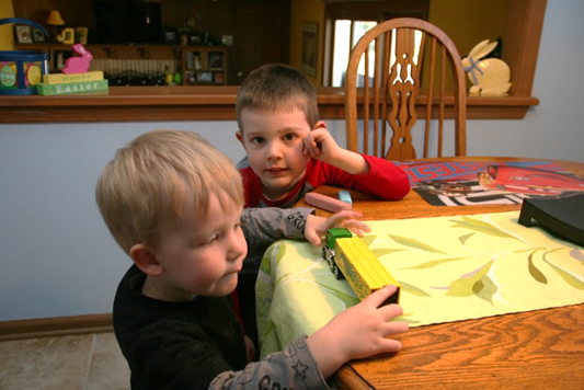 Jack and Owen playing