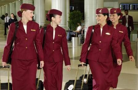 This is what the flight attendants wore.