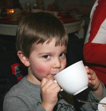 Jack sipping from a mug