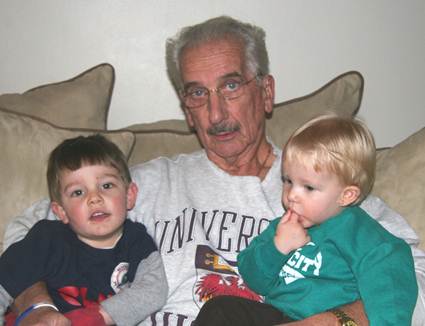 Al seated with Jack and Owen