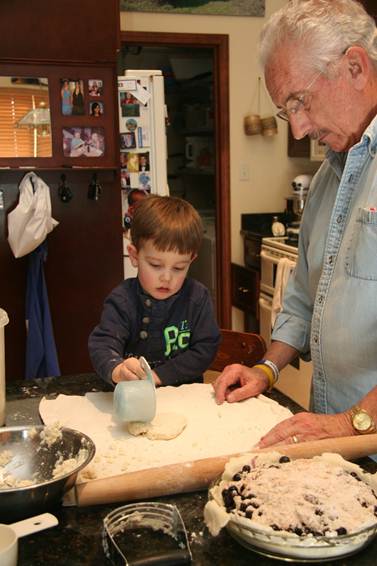 Jack and Al measuring dough