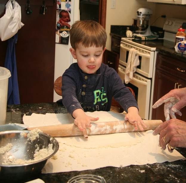 Jack rolling out the dough