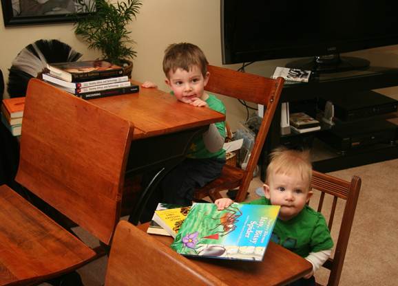 Jack and Owen at their desks