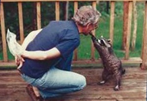 Al with a raccoon