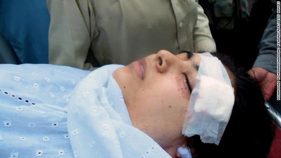 Malala in Pakistan hospital after the shooting