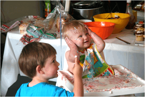 Owen eating cake