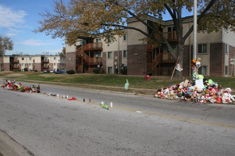 This is the street scene with Canfield Green in the background.