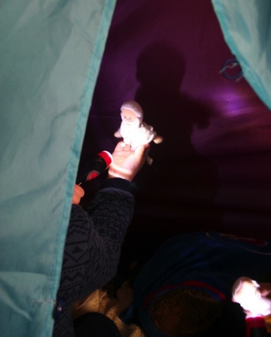 Flashlights in the tent