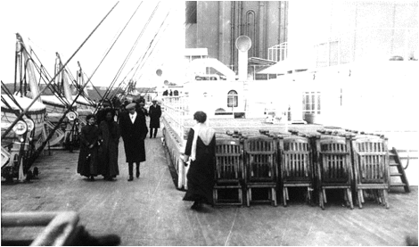 Description: Deck and Deck Chairs on the Titanic Corbis