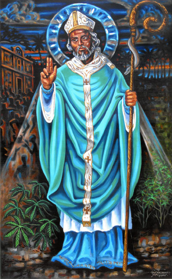 St. Patrick in blue