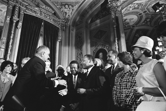 The signing of the Voting Rights Act