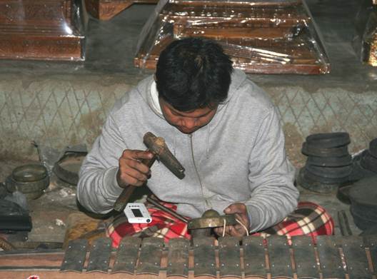 Man working with hammer