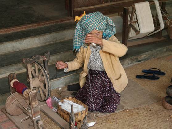 Woman with loom