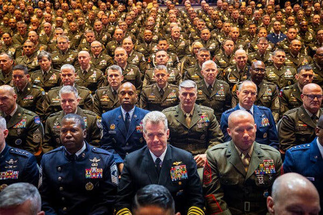 Some of the estimated 800 top military personnel