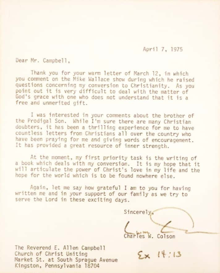 Colson’s letter