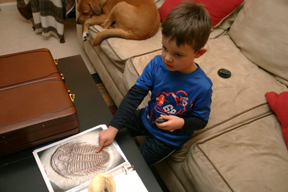 Jack looking at the Arts and Sciences book