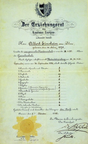 This was essentially his high school diploma when he was 17. The grading scale was 1-6 and 6 was excellent.