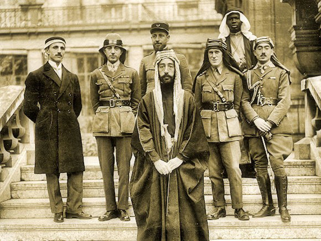 Emir Feisal and his advisors at the Peace Conference
