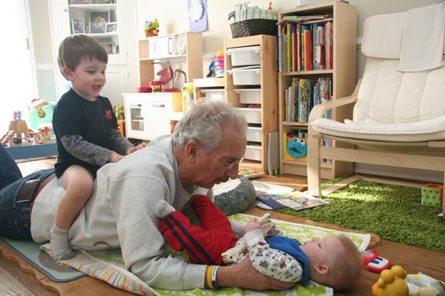 Al, Jack, and Owen on the floor