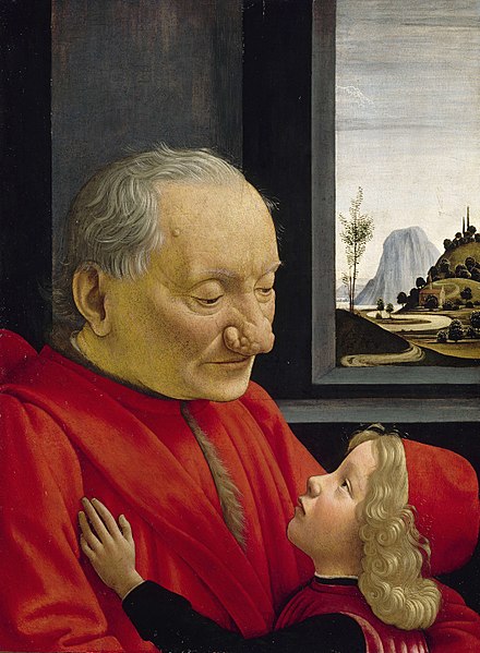 Domenico Ghirlandaio painting of An Old Man and his Grandson