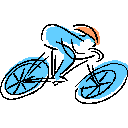 Blue Bicycle in Motion